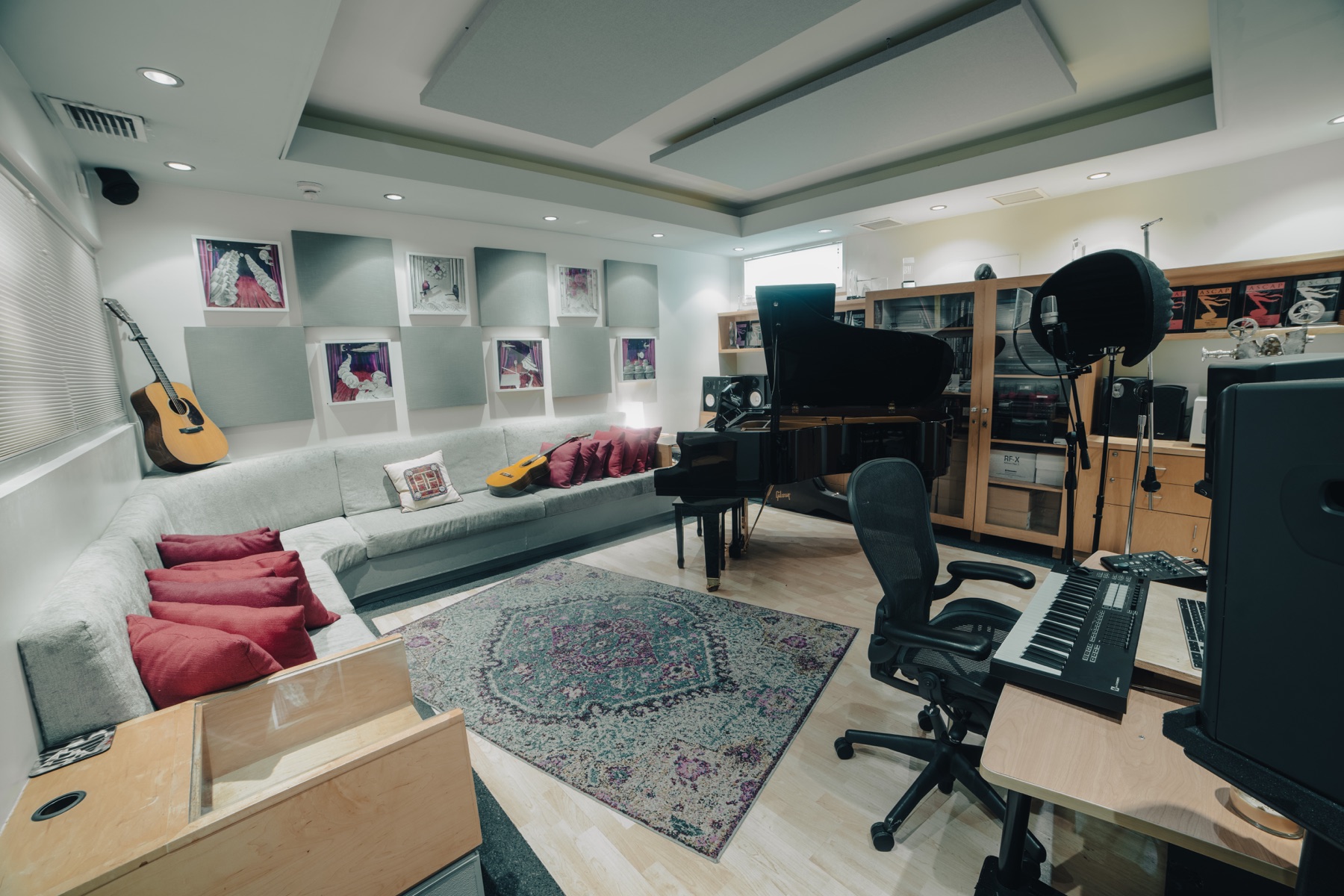 Piano room writing setup